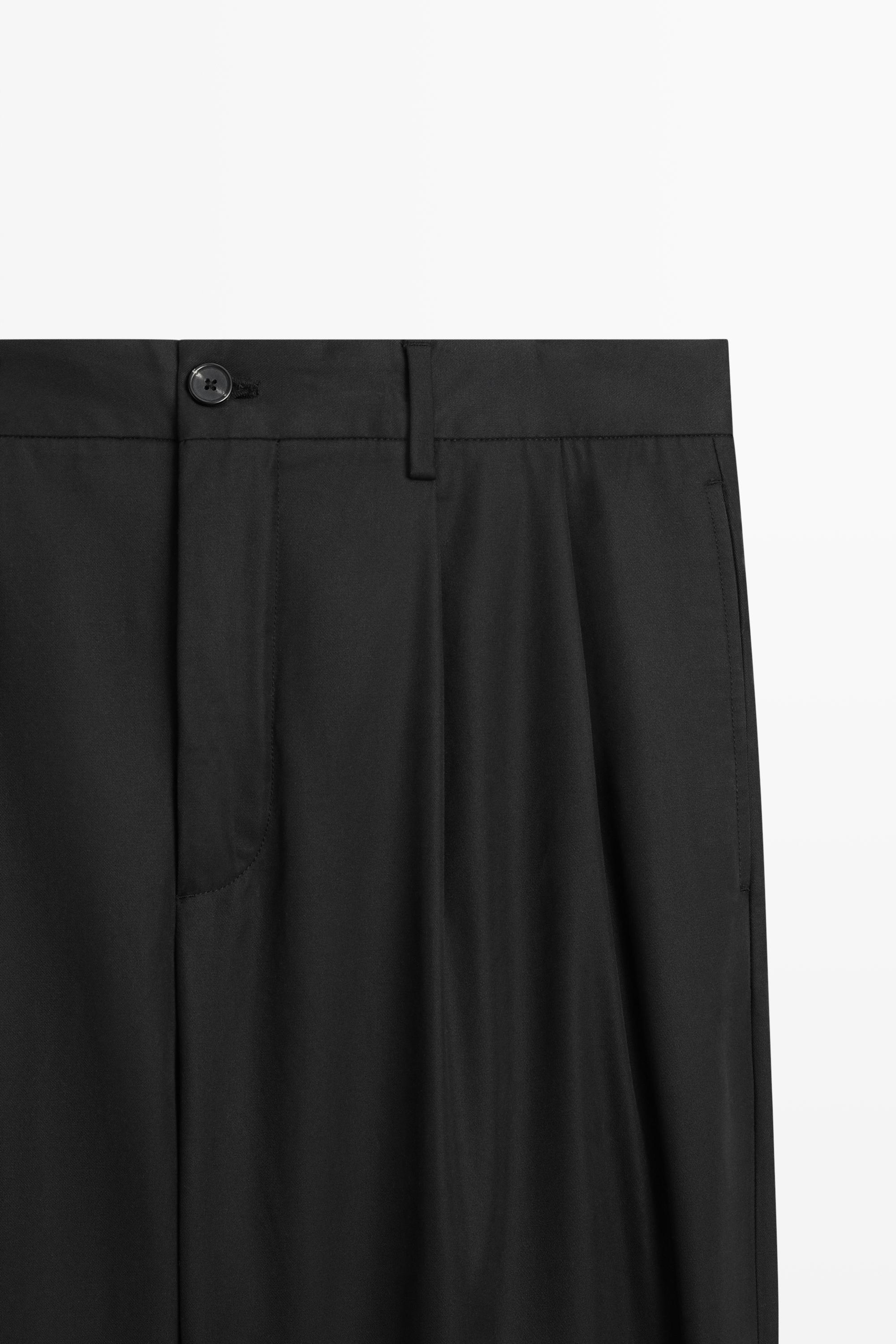 100% cotton pants with double pleats